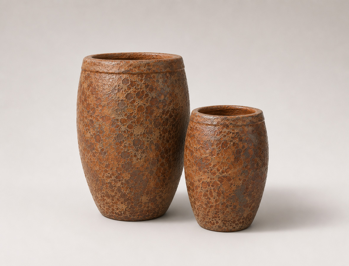 Rustic Barrel Pot